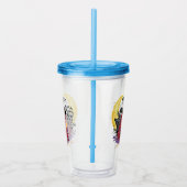 Hexe, Schwarze Katze und Halbmond Acryltrinkbecher (Rechts)