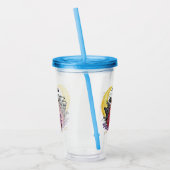 Hexe, Schwarze Katze und Halbmond Acryltrinkbecher (Links)