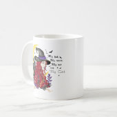 Hexe, Schwarze Katze und Halbmond Kaffeetasse (Vorderseite Links)