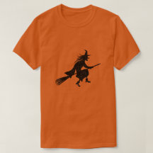 Hexe Silhouette Halloween Glitzer T - Shirt