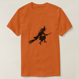 Hexe Silhouette Halloween Glitzer T - Shirt
