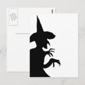 Hexe-Silhouette Postkarte (Vorne/Hinten)