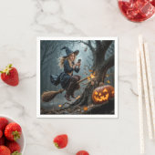 Hexe Simste während sie auf einem Zimmer flog Serviette (Beispiel)