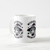 Hexe sollte besser meinen Kaffee Halloween haben Kaffeetasse (Vorderseite Links)