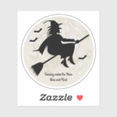 Hexe steil unter den Sternen Aufkleber (Blatt)