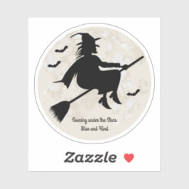 Hexe steil unter den Sternen Aufkleber