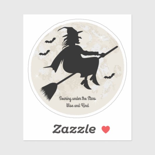 Hexe steil unter den Sternen Aufkleber (Blatt)