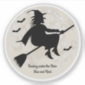 Hexe steil unter den Sternen Aufkleber (Vorderseite)