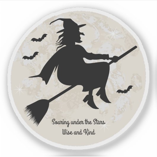 Hexe steil unter den Sternen Aufkleber (Vorderseite)