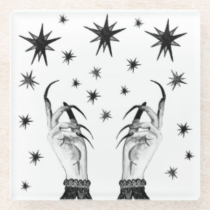Hexe Sterne: Halloween Night Background Glasuntersetzer