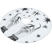 Hexe Sterne: Halloween Night Background Polyester Weihnachtsbaumdecke (Schrägansicht)