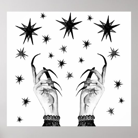 Hexe Sterne: Halloween Night Background Poster (Vorne)