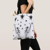 Hexe Sterne: Halloween Night Background Tasche (Von Nahem)