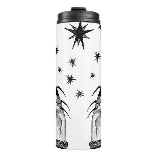 Hexe Sterne: Halloween Night Background Thermosbecher (Vorderseite)
