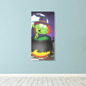 Hexe Stirring a Cauldron . Leinwanddruck (Insitu (Holzboden))