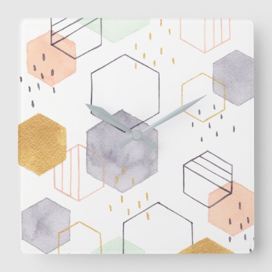 Hexe-Streuung Quadratische Wanduhr (Vorderseite)