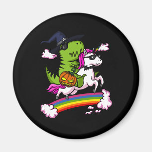 Hexe T-Rex Dinosaurier-ReitEinhorn Halloween Magnet