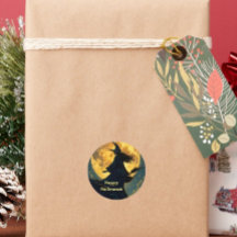 Hexe über Vollmond-Halloween-Postkarte fliegen