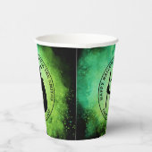 Hexe und benutzerdefinierter Text grün schwarz Hal Pappbecher (Rechts)