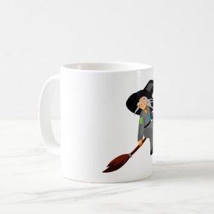 Hexe und Broomstick Kaffeetasse