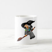 Hexe und Broomstick Kaffeetasse (Mittel)