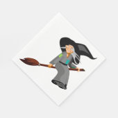 Hexe und Broomstick Serviette (Ecke)