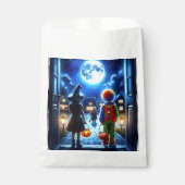 Hexe und Clown, die ein Monster Halloween anschaue Geschenktütchen (Vorderseite)