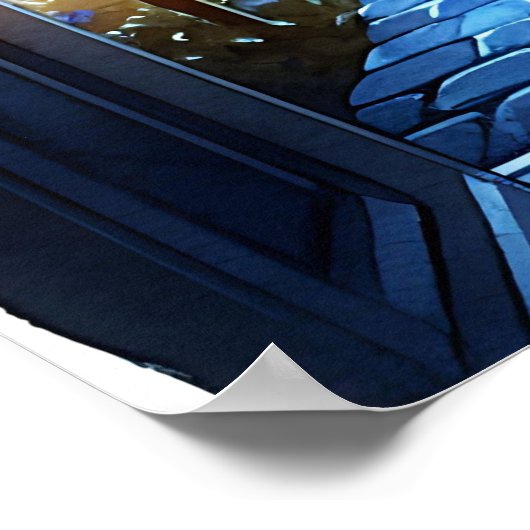 Hexe und Clown, die ein Monster Halloween anschaue Poster (Ecke)