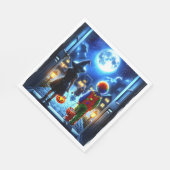 Hexe und Clown, die ein Monster Halloween anschaue Serviette (Ecke)