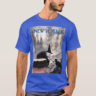 Hexe und die schwarze Katze im neuen Poster T-Shirt