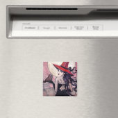 Hexe und Eule Fantasy Art Magnet (In Situ (Geschirrspüler))