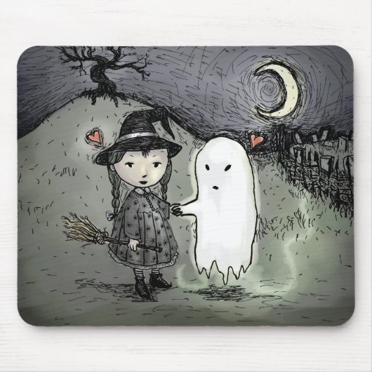 Hexe und Geist in Liebe Mousepad (Vorne)