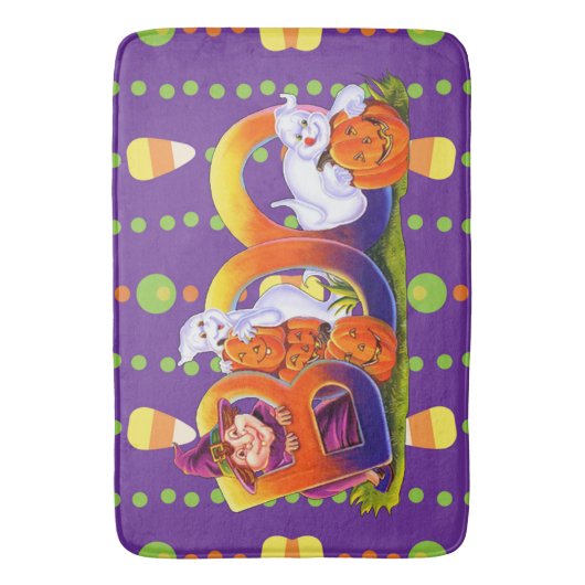 Hexe und Ghost Boo Badematte (Vorderseite Vertikal)