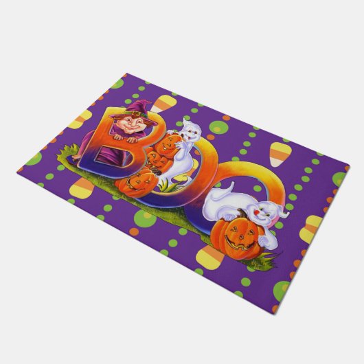 Hexe und Ghost Boo Fußmatte (Schrägansicht)