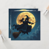 Hexe und Hexenmeister Personalisiertes Halloween Karte (Vorderseite/Rückseite Beispiel)