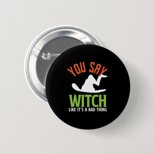 Hexe und Hexerei Puns Funny Halloween Button (Vorne & Hinten)