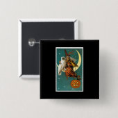 Hexe und ihre Eule Button (Vorne & Hinten)