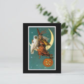 Hexe und ihre Eule Postkarte (Stehend Vorderseite)