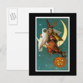 Hexe und ihre Eule Postkarte (Vorne/Hinten)