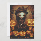 Hexe und Jack-O' Lanterns-Halloween-Party Einladung (Rückseite)