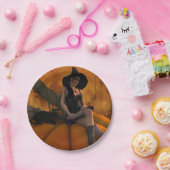 Hexe und Katze auf Giant Pumpkin Pappteller (Party)