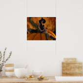 Hexe und Katze auf Giant Pumpkin Poster (Küche)