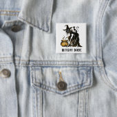 Hexe und Katze Button (Beispiel)