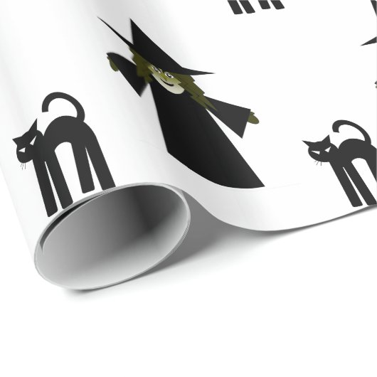 Hexe und Katze Geschenkpapier von der Hexe (Rolleneckpunkt)
