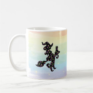 Hexe und Katze, Halloween-Stimmung Kaffeetasse