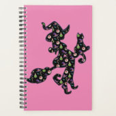 Hexe und Katze, Halloween-Stimmung Planer (Vorderseite)