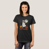 Hexe und Katze Halloween T-Shirt (Vorne ganz)