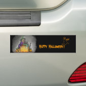 Hexe und Katze, Happy Halloween! Autoaufkleber (Auf Auto)