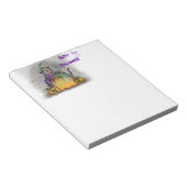 Hexe und Katze, Happy Halloween! Notizblock (angewinkelt)