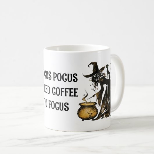 Hexe und Katze Kaffeetasse (VorderseiteRechts)